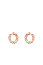 Shibuya Round Earrings, 18k Rose Gold & Diamonds